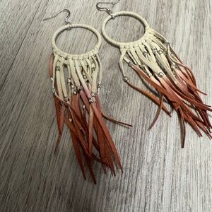 Leather studded earrings